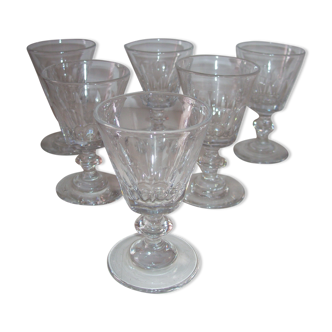 Suite of six ancient Baccarat crystal glasses