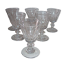 Suite de six anciens verres en cristal de Baccarat