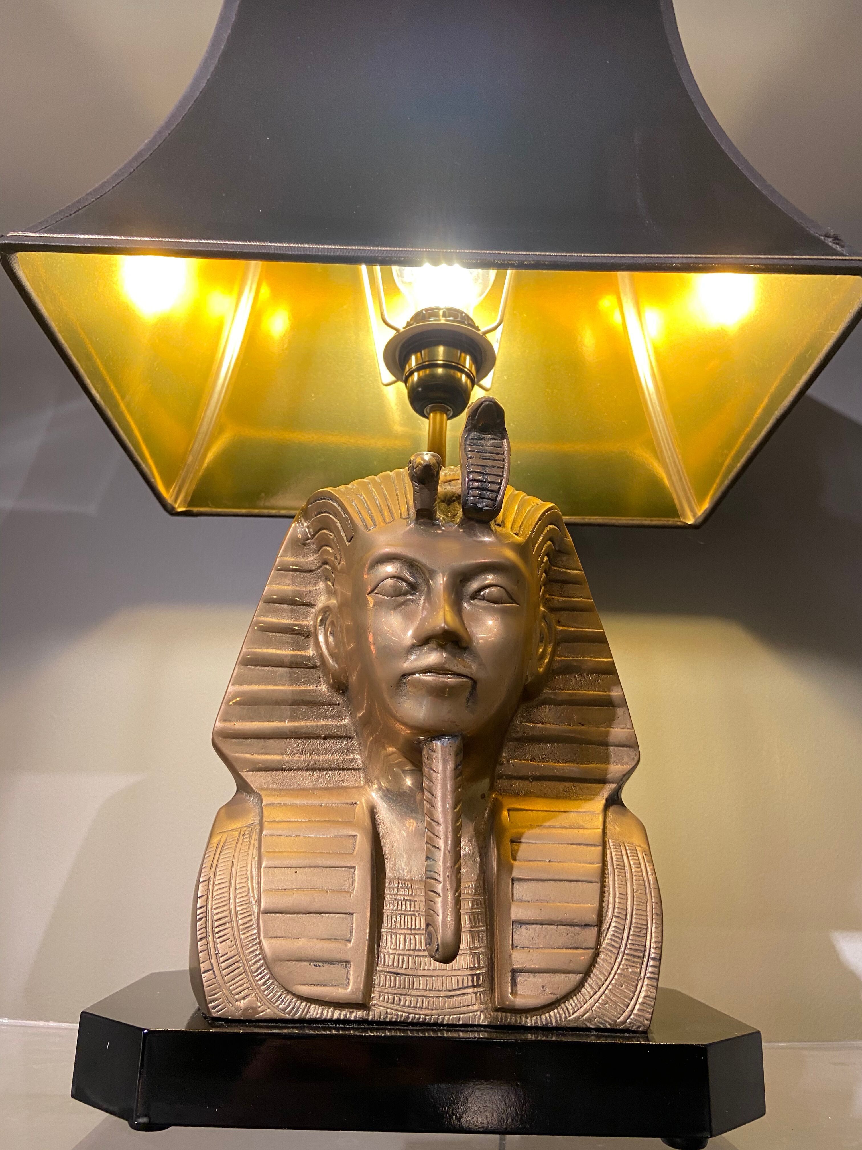 Massive bronze lamp Pharaoh, 1970