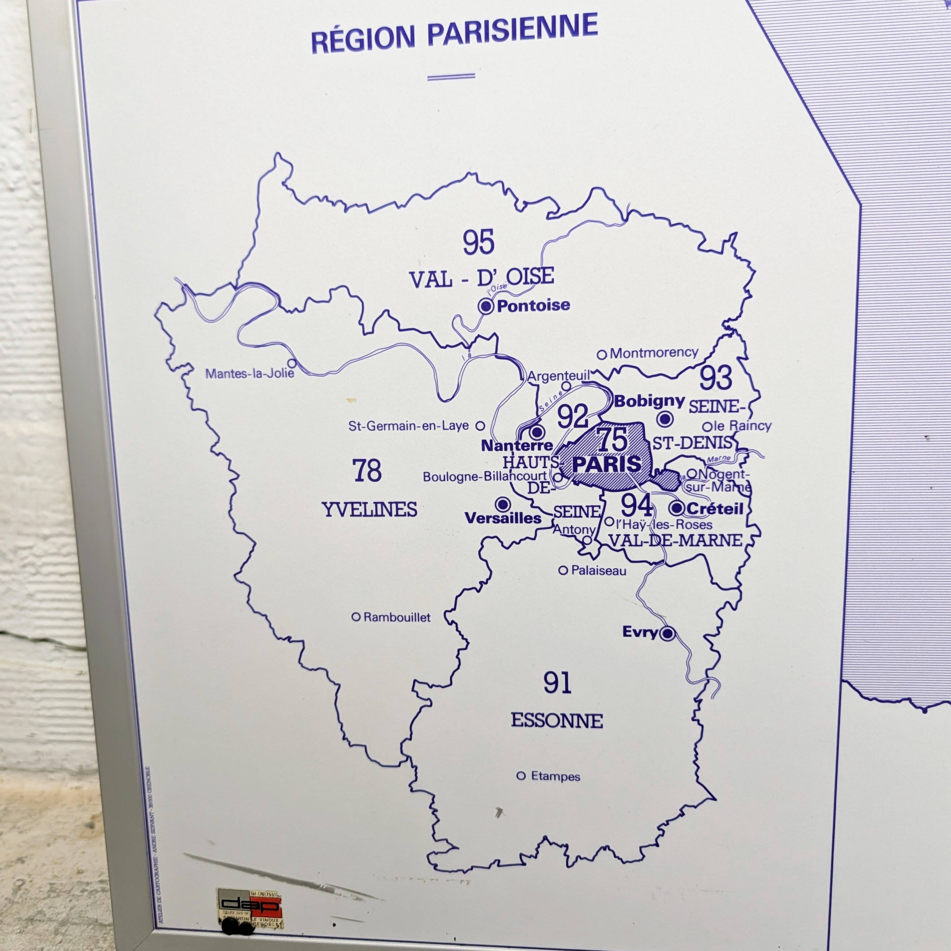 Carte de France administrative encadrée