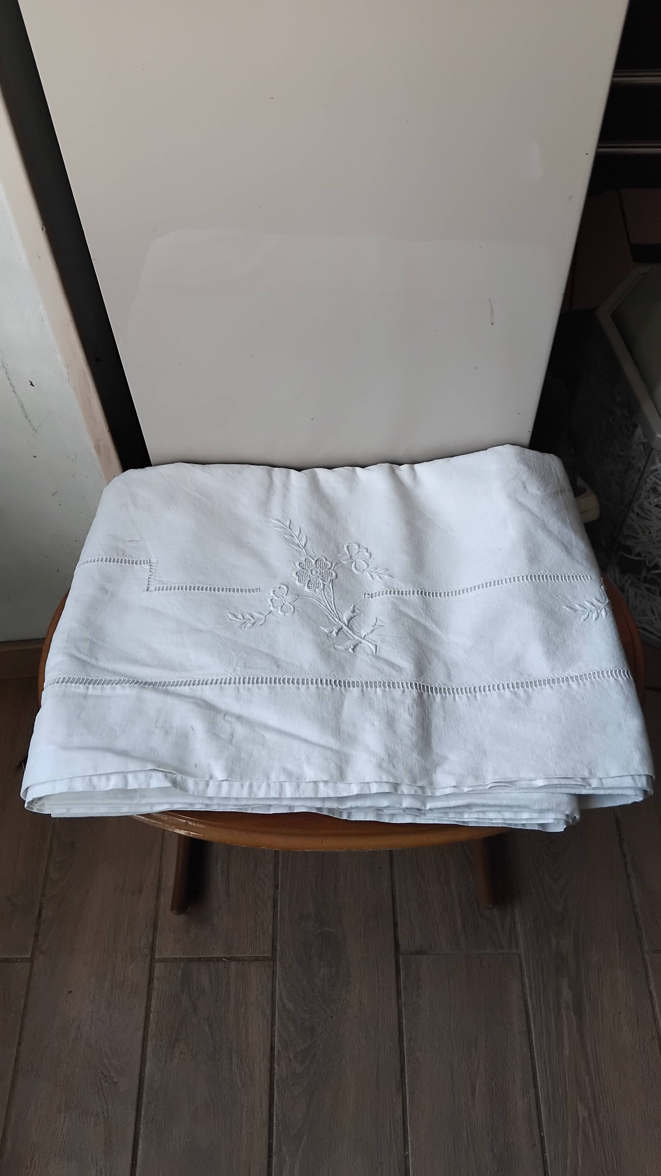 Old linen curtain