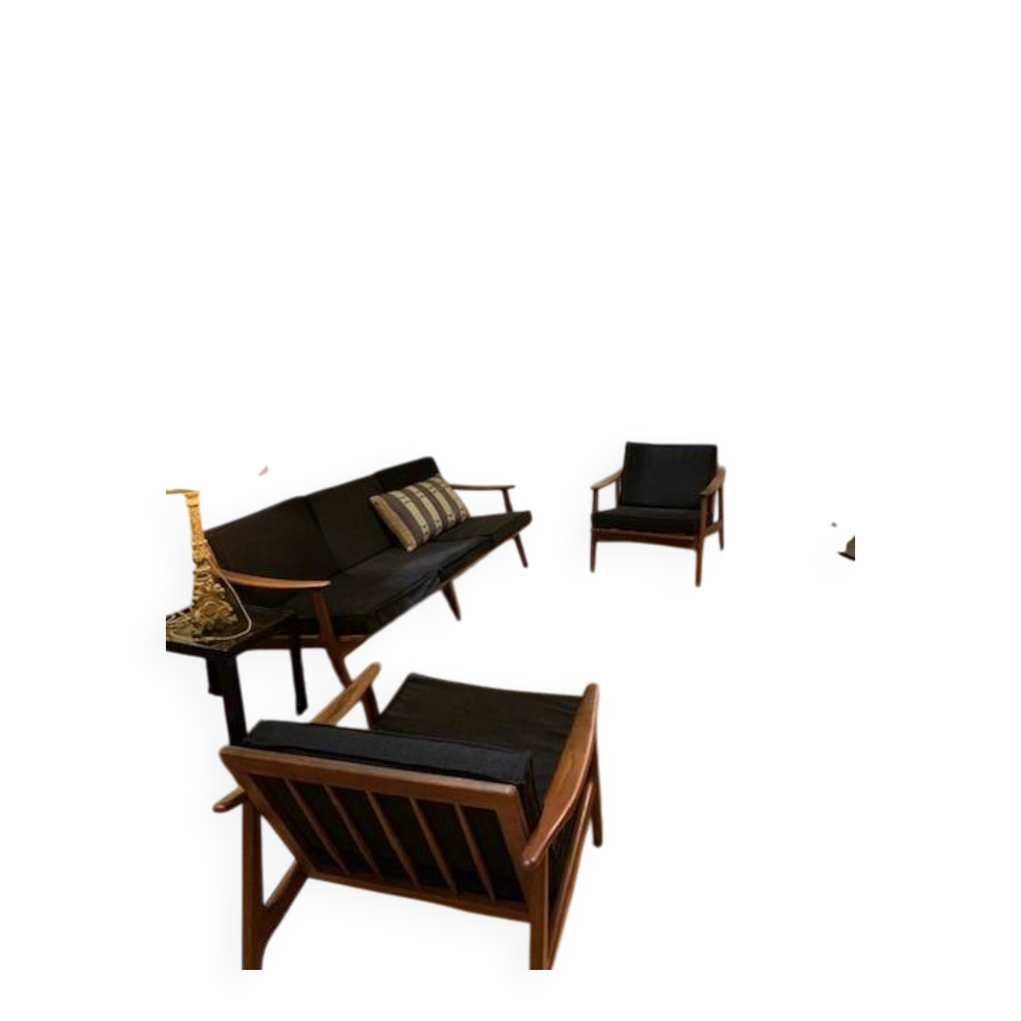 Ensemble canapé et 2 fauteuils danois, 1960