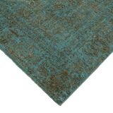 1970s 232 cm x 319 cm turquoise wool carpet