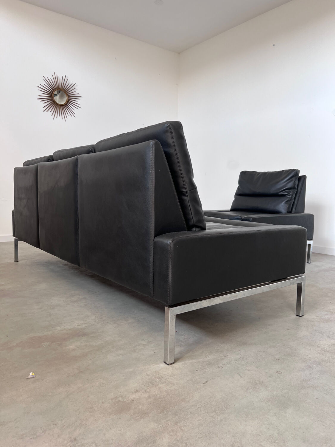 Leather Sofa and Armchair design Hans Peter Piehl for Wilkhahn 60s