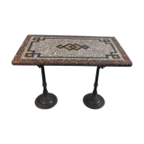 Early 20th century bistro table with cast iron base and Terrazzo top