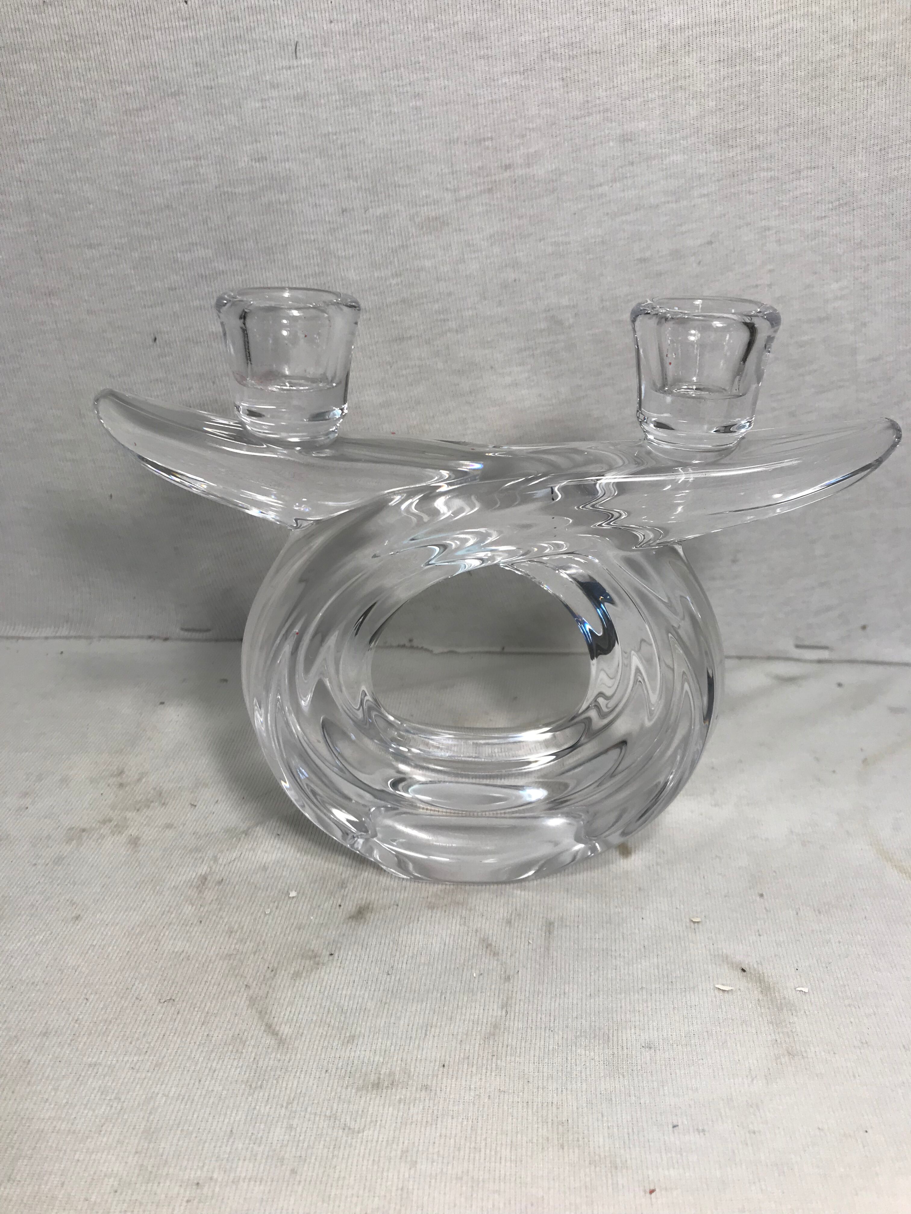 Old candlesticks in crystal crystal art Vannes France vintage