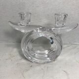 Ancien bougeoirs en cristal cristallerie d'art Vannes France vintage