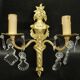 Pair of Louis XVI style tassel sconces, early 1900s - bronze & glass