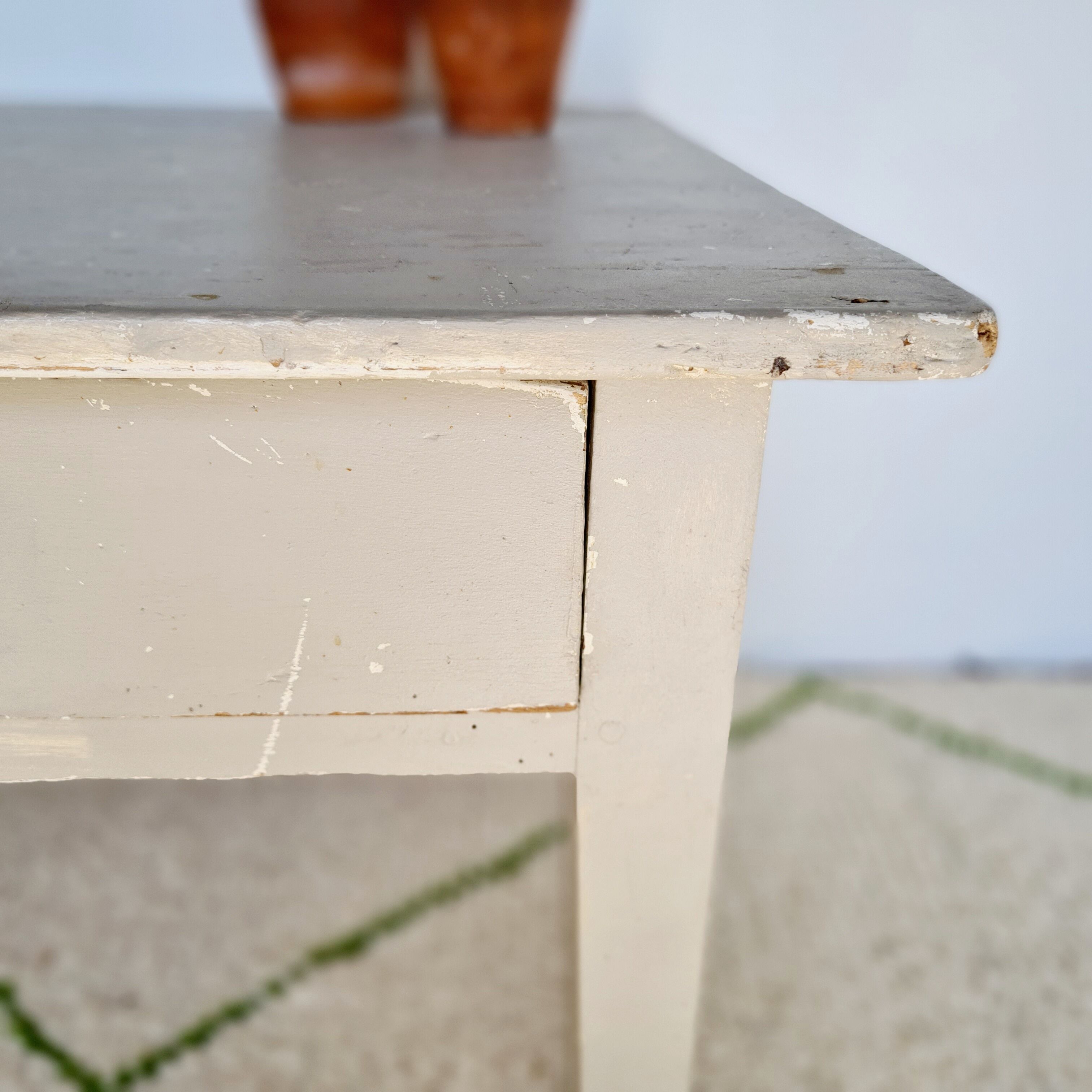 Patinated coffee farmhouse or living room table