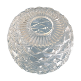 Round art deco globe in worked white glass