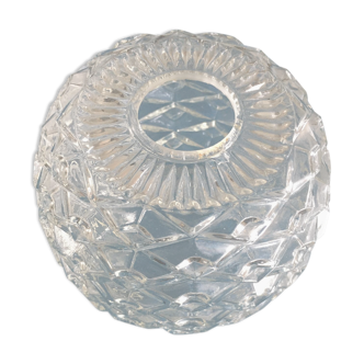 Round art deco globe in worked white glass