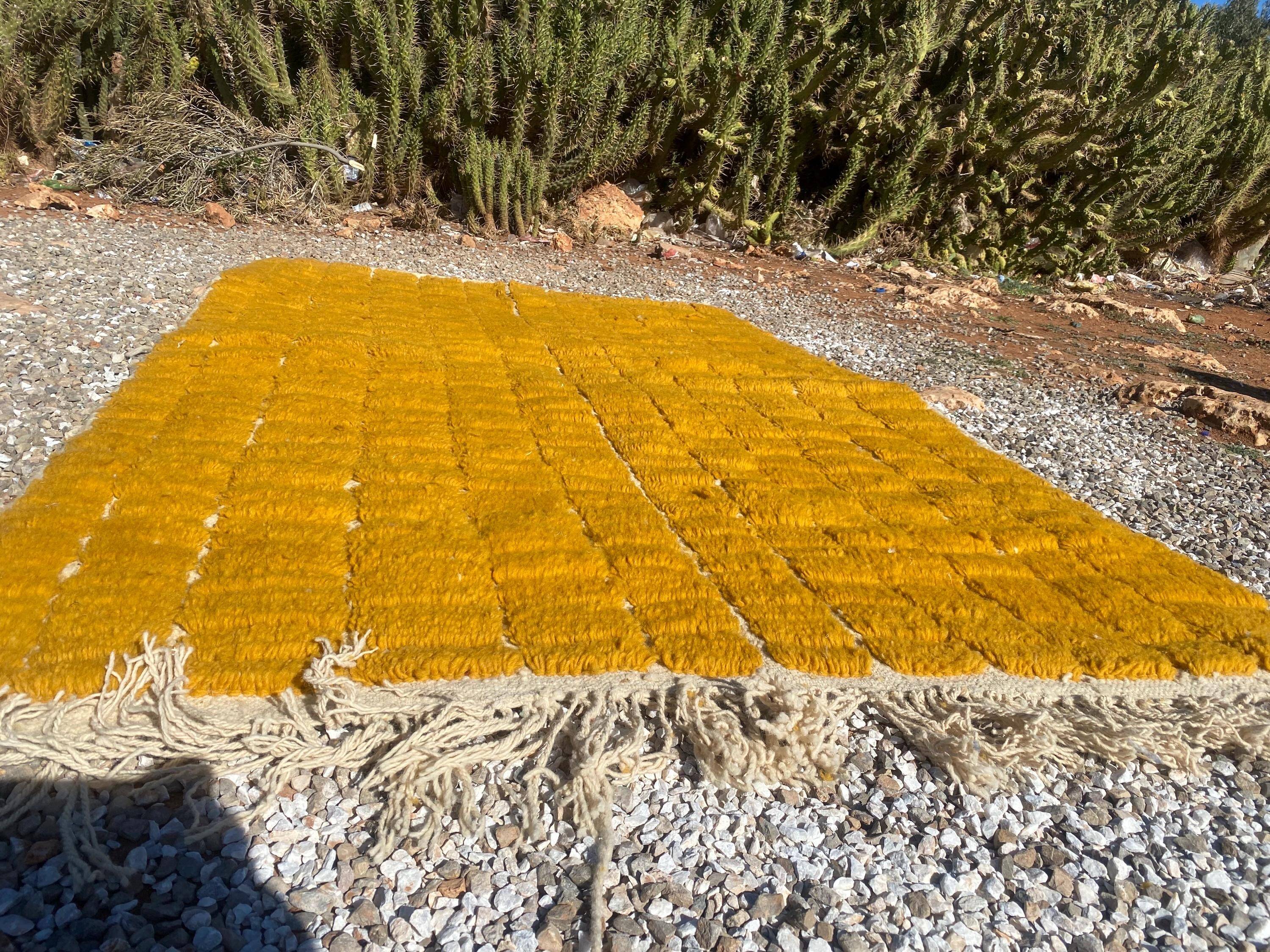 Handmade Mustard Yellow Moroccan Rug - 250/150cm