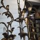 Vintage 5-light foliage chandelier in gold metal