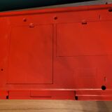 Vintage stereo electrophone record player Continental Edison red orange