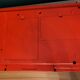Vintage stereo electrophone record player Continental Edison red orange
