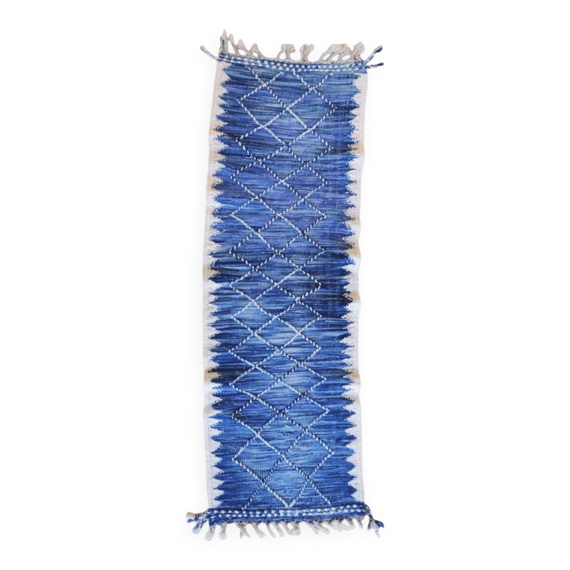 Flat Kilim Rug Blue - 213 x 71 cm