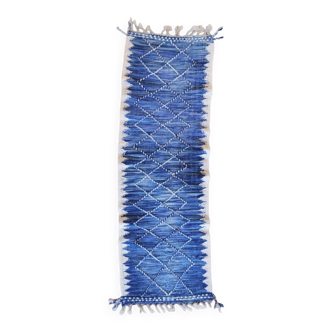 Flat Kilim Rug Blue - 213 x 71 cm