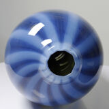 Vintage smoked glass vase lined with opaline, Murano bubble.