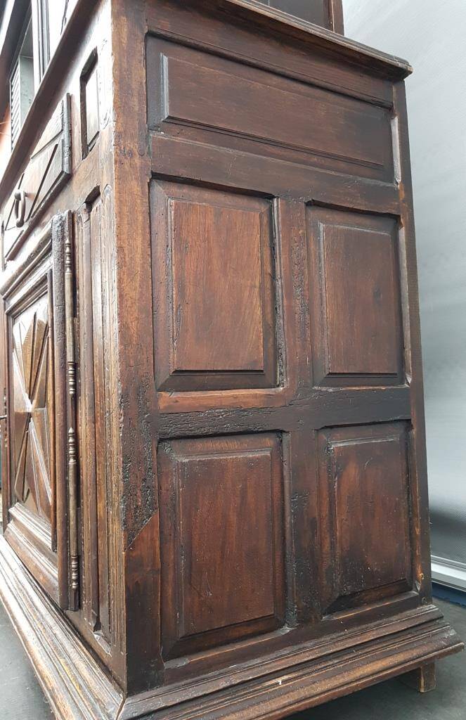 Louis XIII style two-piece recessed high wardrobe