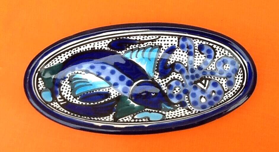 Ceramic bowl oval shape Fish decor