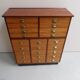 Vintage mahogany filing cabinet with drawers 1950's