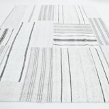 8x10 Contemporary White & Gray Solid Kilim Rug, 258x309Cm
