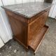 Commode Louis-Philippe en ronce de noyer, marbre Saint-Anne, milieu 19ème