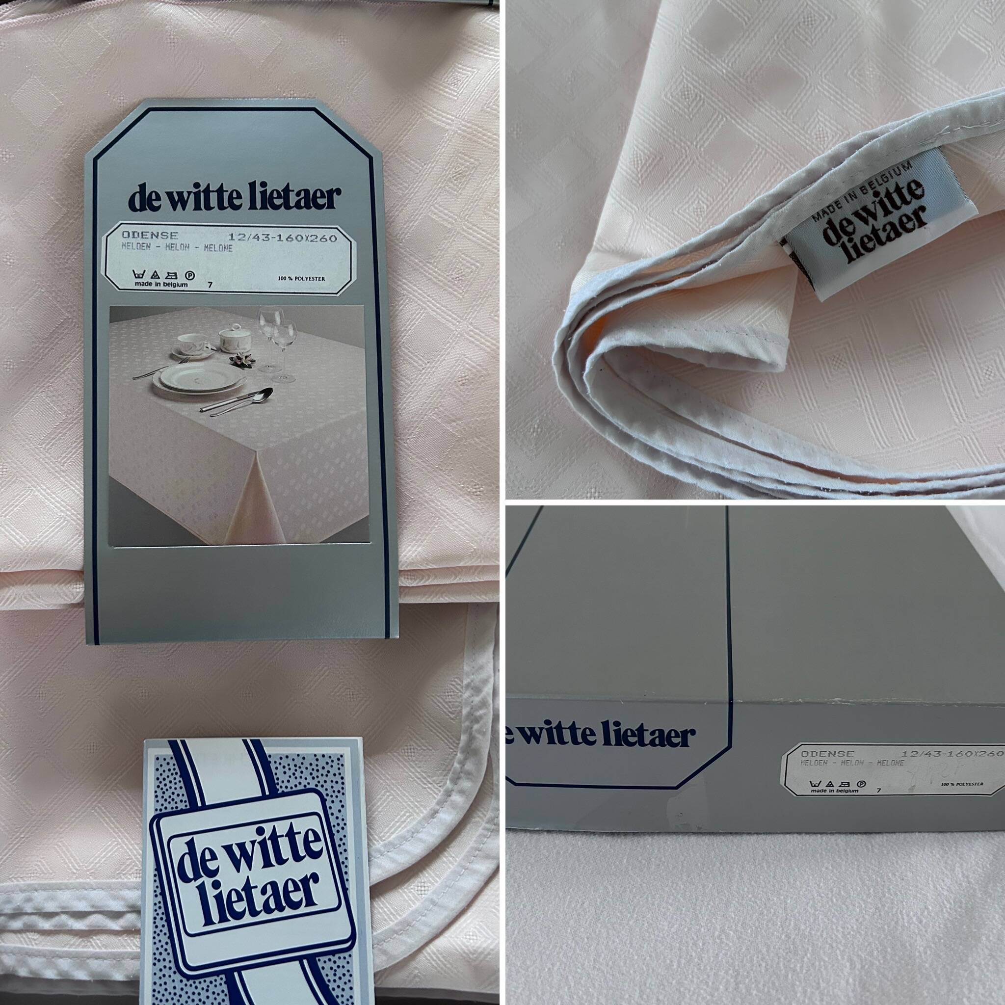 Rectangular tablecloth for 12 people and 12 napkins from Wite Lietaer, 160 cm.