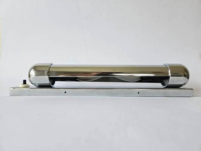 Rare Bauhaus, Art Deco, Functionalism never used Chrome Wall Lamp, 1930s