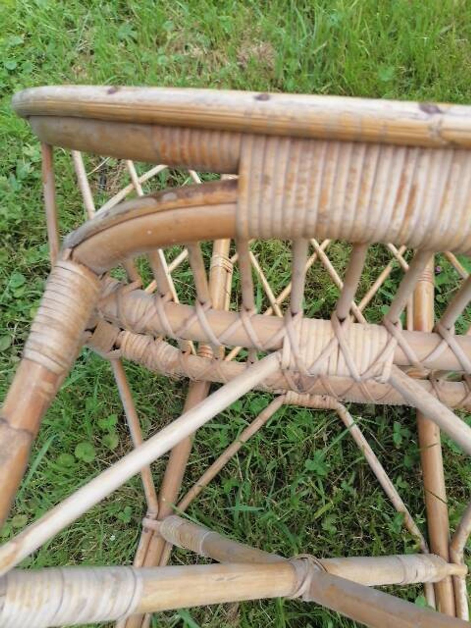 3-piece rattan wicker garden furniture set 1960 70