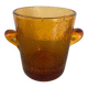 Amber bubbled glass ice bucket