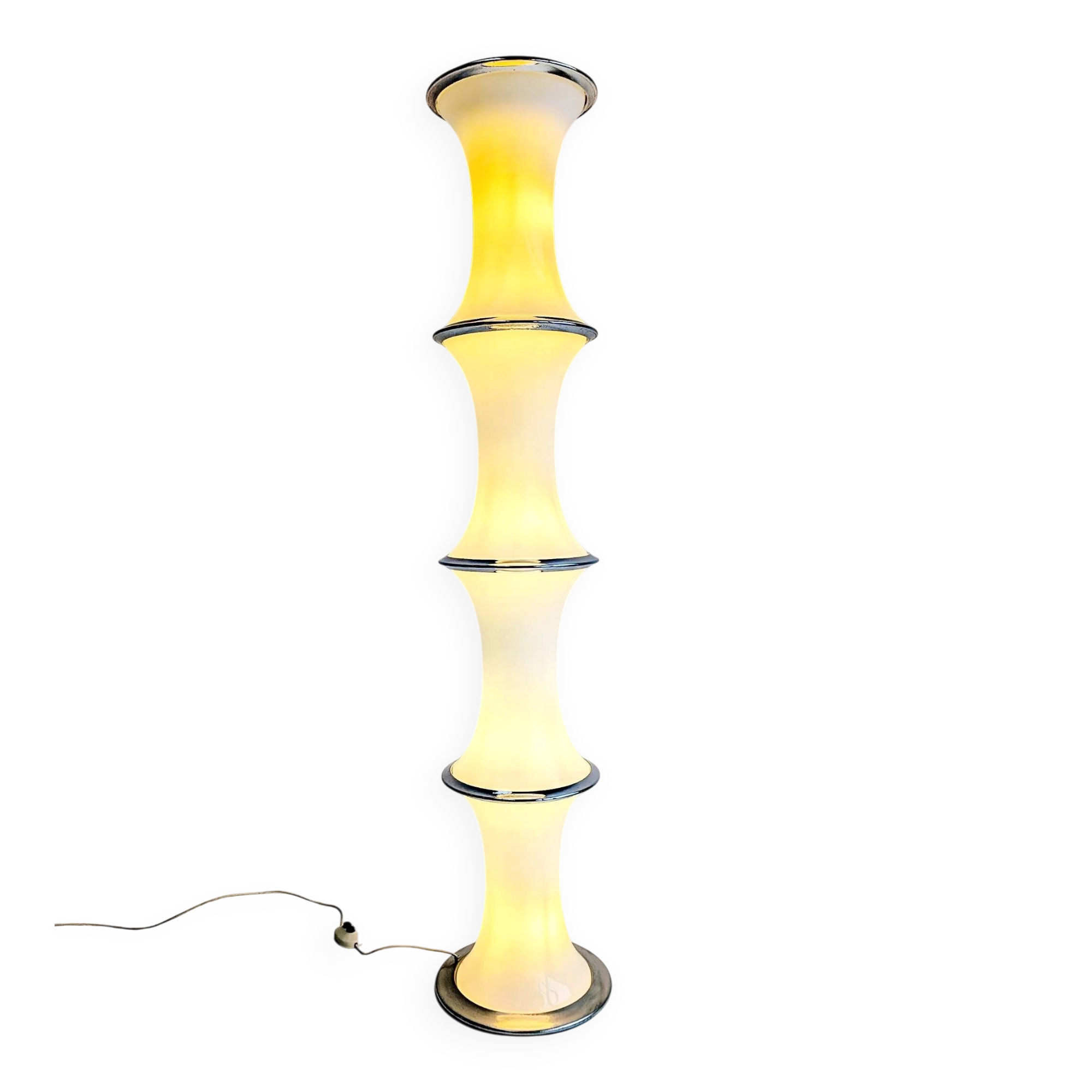 Lampe sur pied en bambou par Enrico Tronconi pour Vistosi, années 1970