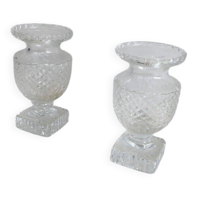 Paire de vases en cristal de style Médicis