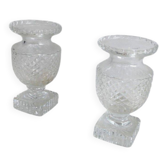 Pair of crystal vases in the Médicis style