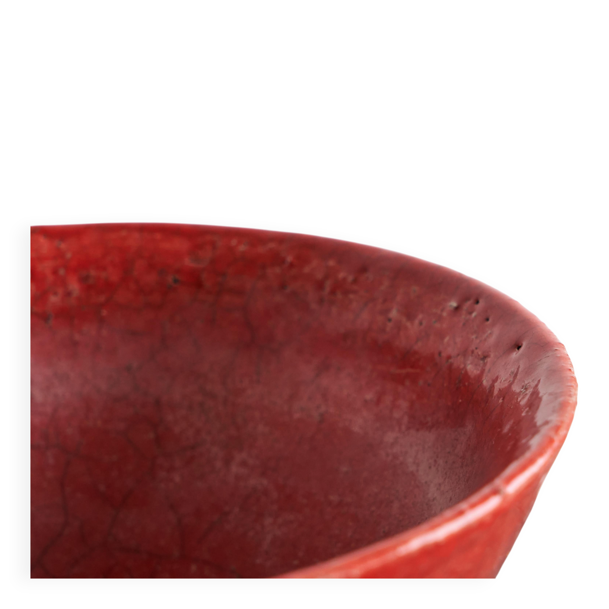 Cracked "Sang de Boeuf" bowl, glazed, early 20th century