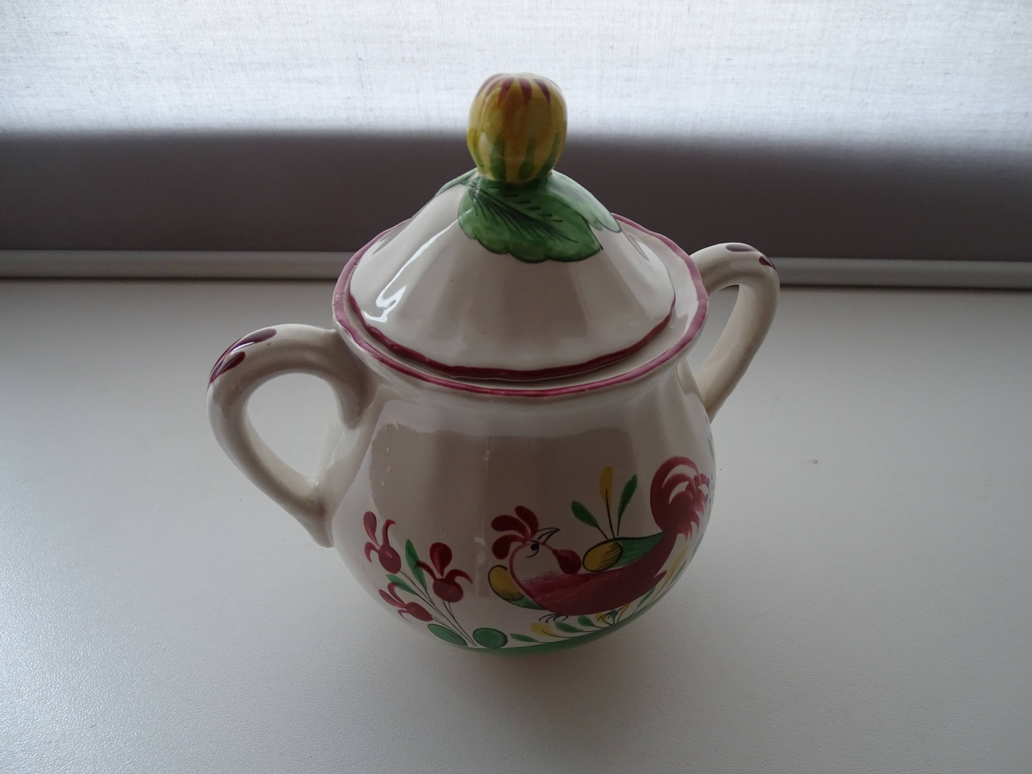 Faience sweetening St Clément France - Rooster decoration