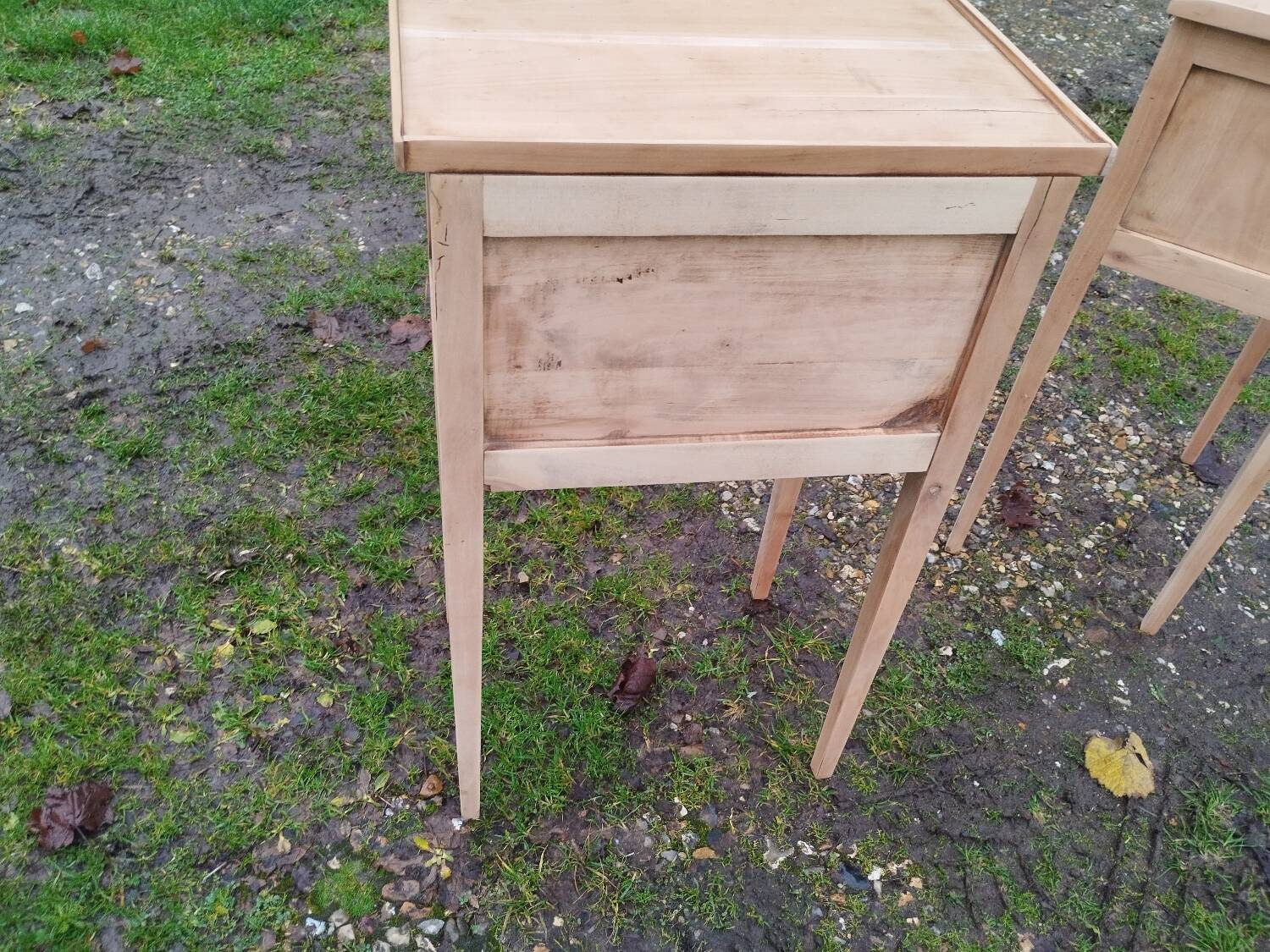 Pair of antique Louis XVI style bedside tables