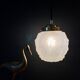 Vintage art deco globe pendant lamp in frosted glass