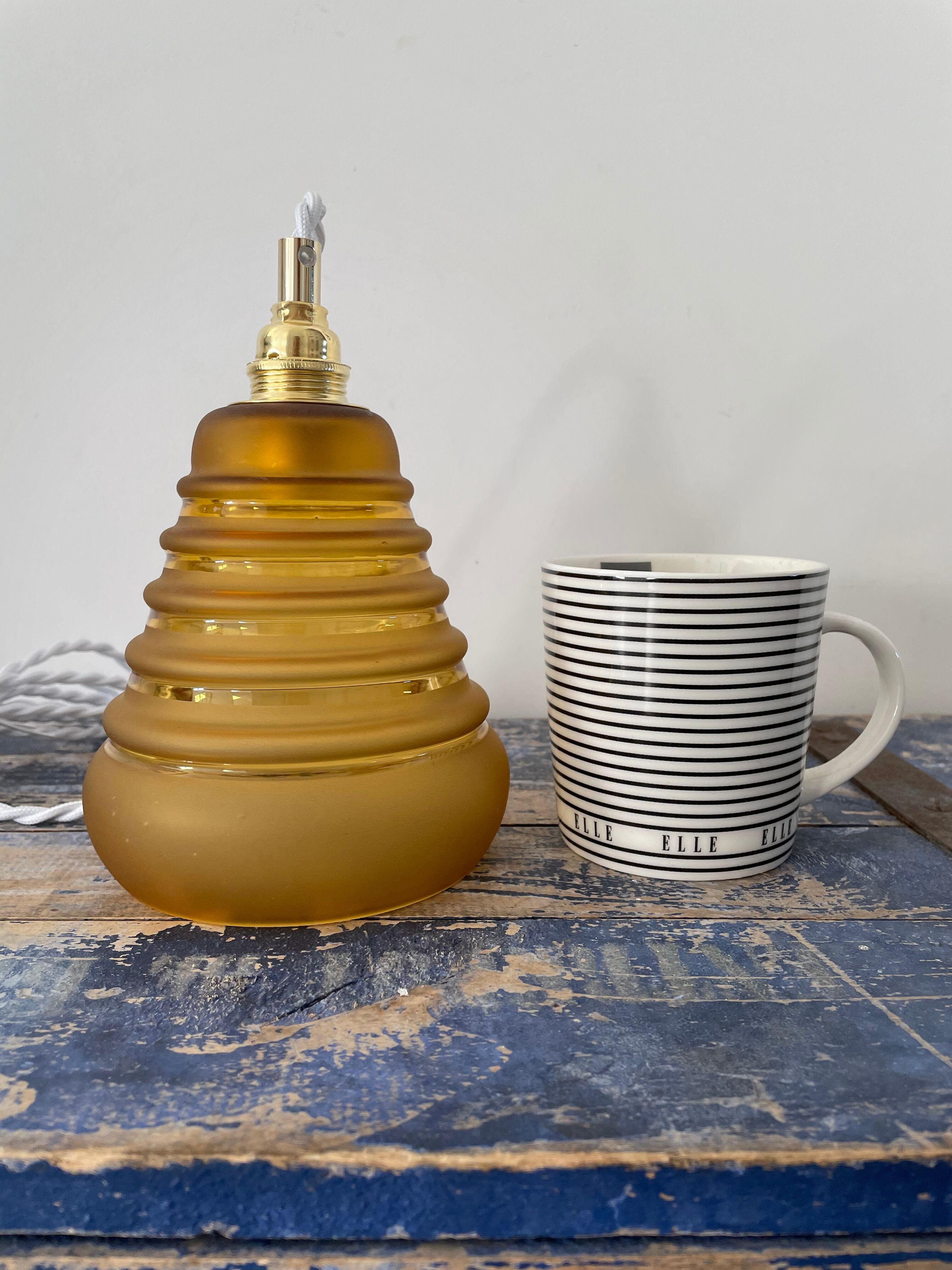 Electrified Art Deco lamp with new