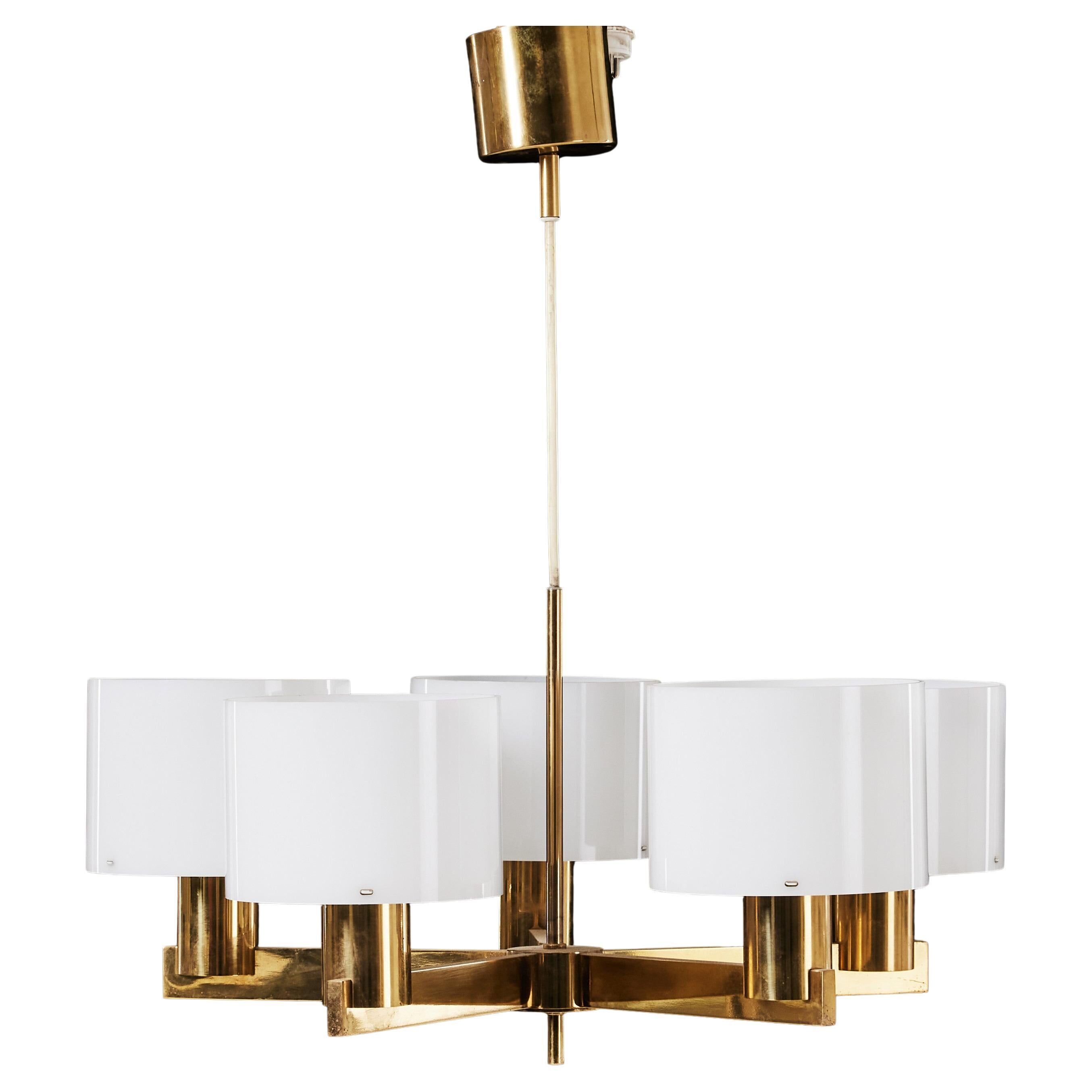 Chandelier Hans Agne Jakobsson made by AB Markaryd in Sweden around 1960, marked.