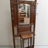 Antique oak standing coat rack