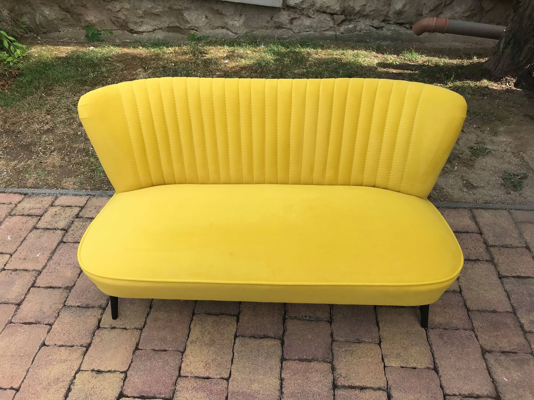 Mid-century scandinavian modern velvet sofa, 1950