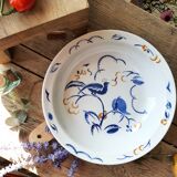 Plat rond oiseaux bleus Lunéville