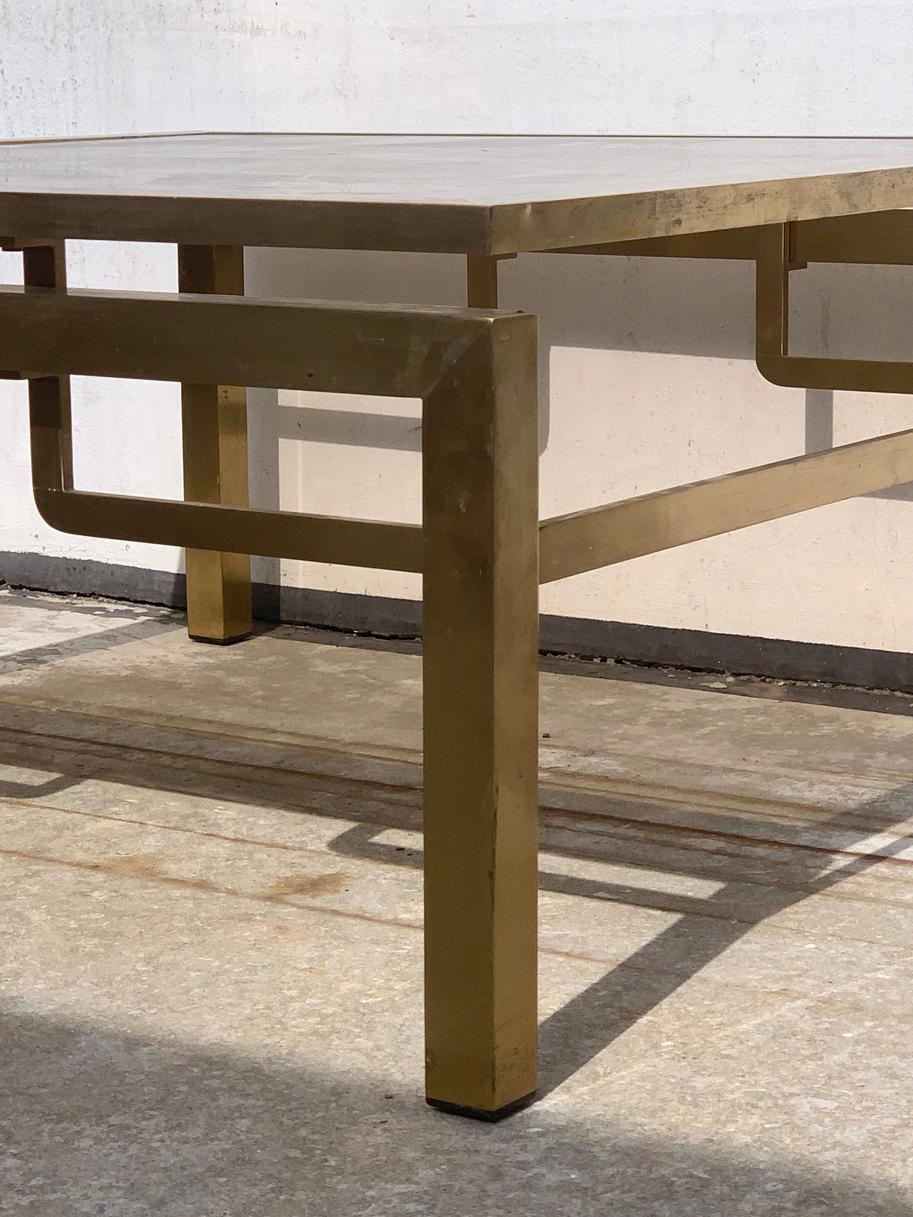 Guy Lefèvre's gilded metal coffee table for Maison Jansen, 1970