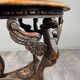 Table Guéridon en bois sculpté avec plateau en marbre, XIXe siècle