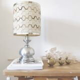 Lampe seventies aluminium brossé et laine