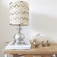 Seventies lamp brushed aluminum and wool
