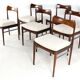 Set of 6 Rosewood AWA Dining Chairs 'Bennekom'  - new upholstery