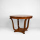 Round Art Deco pedestal table in walnut veneer circa 1930