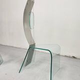 Chaise sculpturale Zero de Marco Baldanello, verre et acier, Italie, années 1990